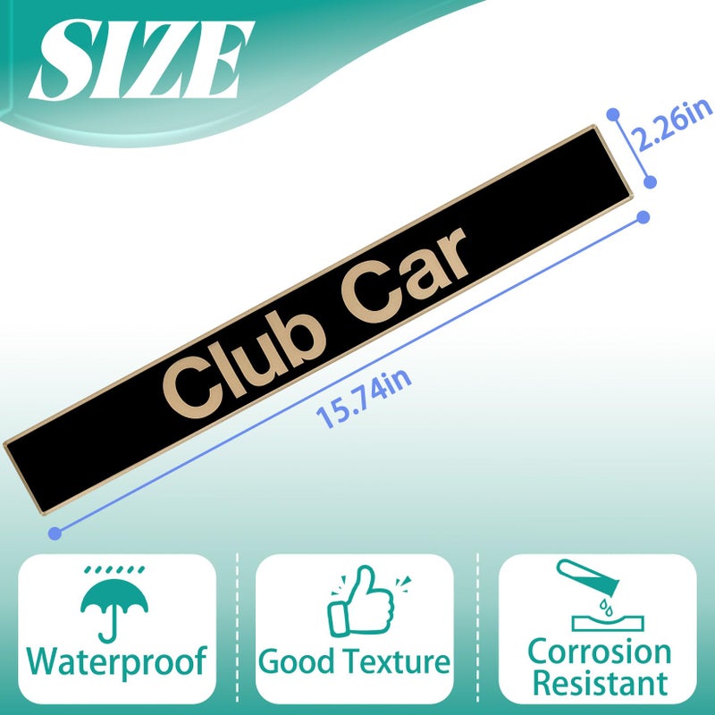 Drive-up Name Plate for Club Car Precedent, Black Gold Decal for Golf Cart 15.74"Ã—2.24" Emblem - Image 2